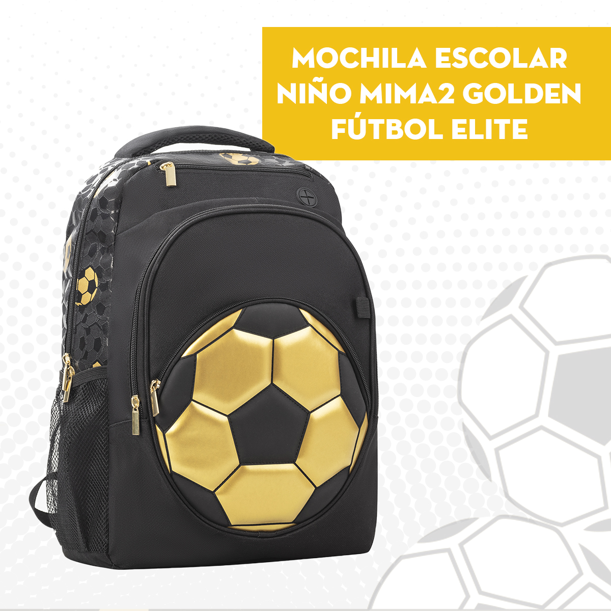 Foto 3 pulgar | Mochila Escolar Niño Mima2 Golden Fútbol Elite