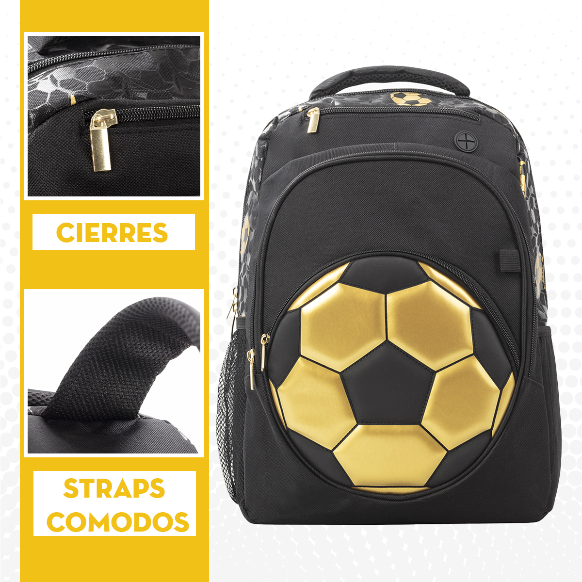 Foto 4 pulgar | Mochila Escolar Niño Mima2 Golden Fútbol Elite