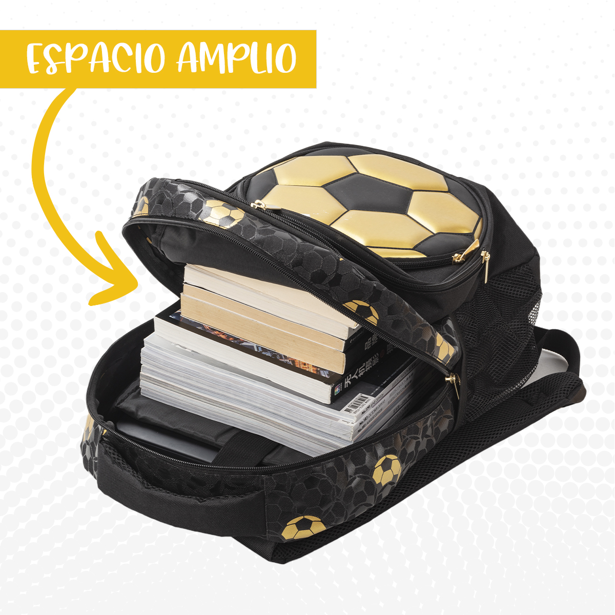 Foto 4 | Mochila Escolar Niño Mima2 Golden Fútbol Elite