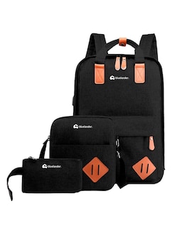 Foto 1 | Set De 3 Piezas Mochila Para Laptop Cruzada Y Lapicera Con Puerto Usb Negra Bluelander