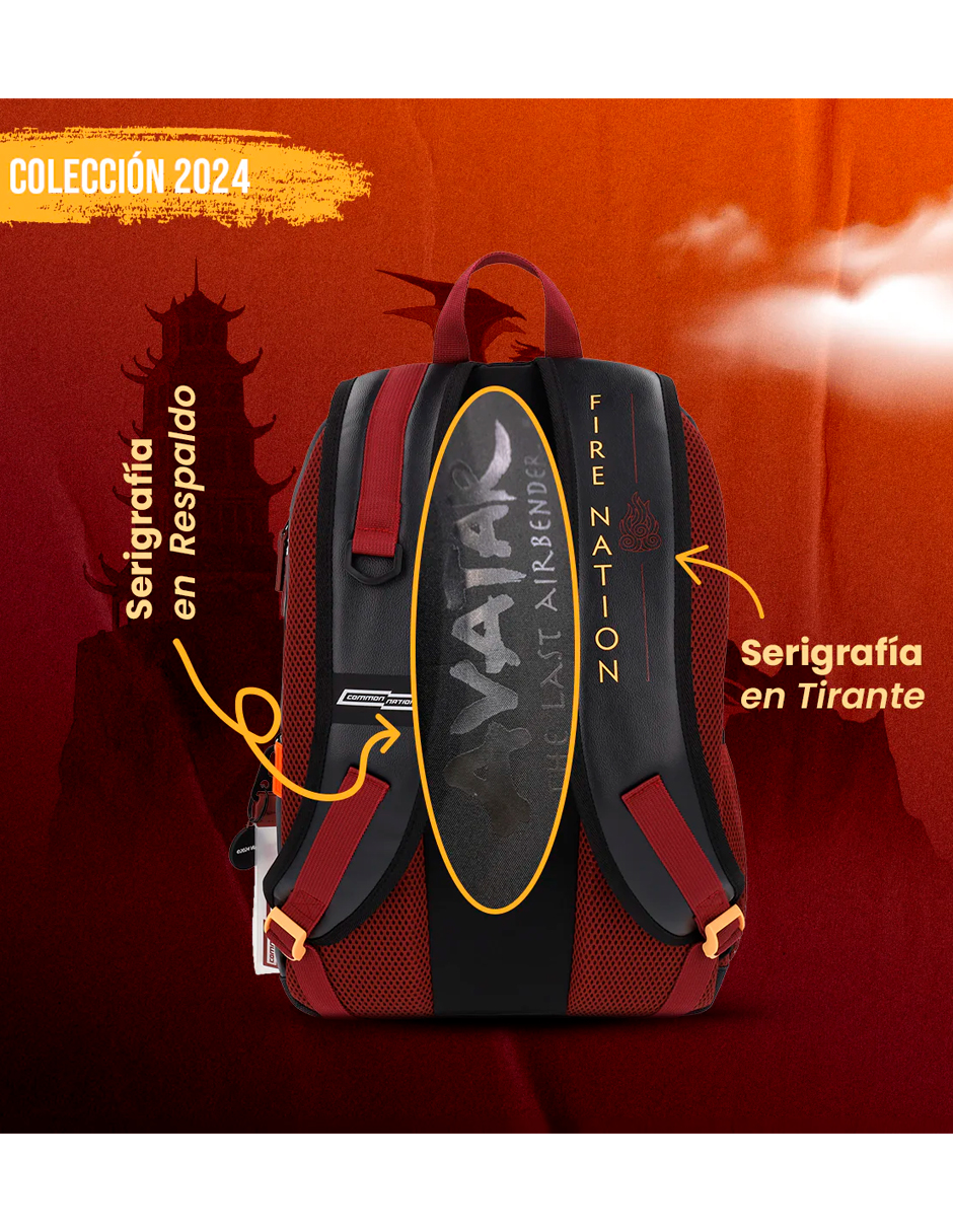 Foto 8 pulgar | Mochila Escolar Avatar Nación Del Fuego Negro Original