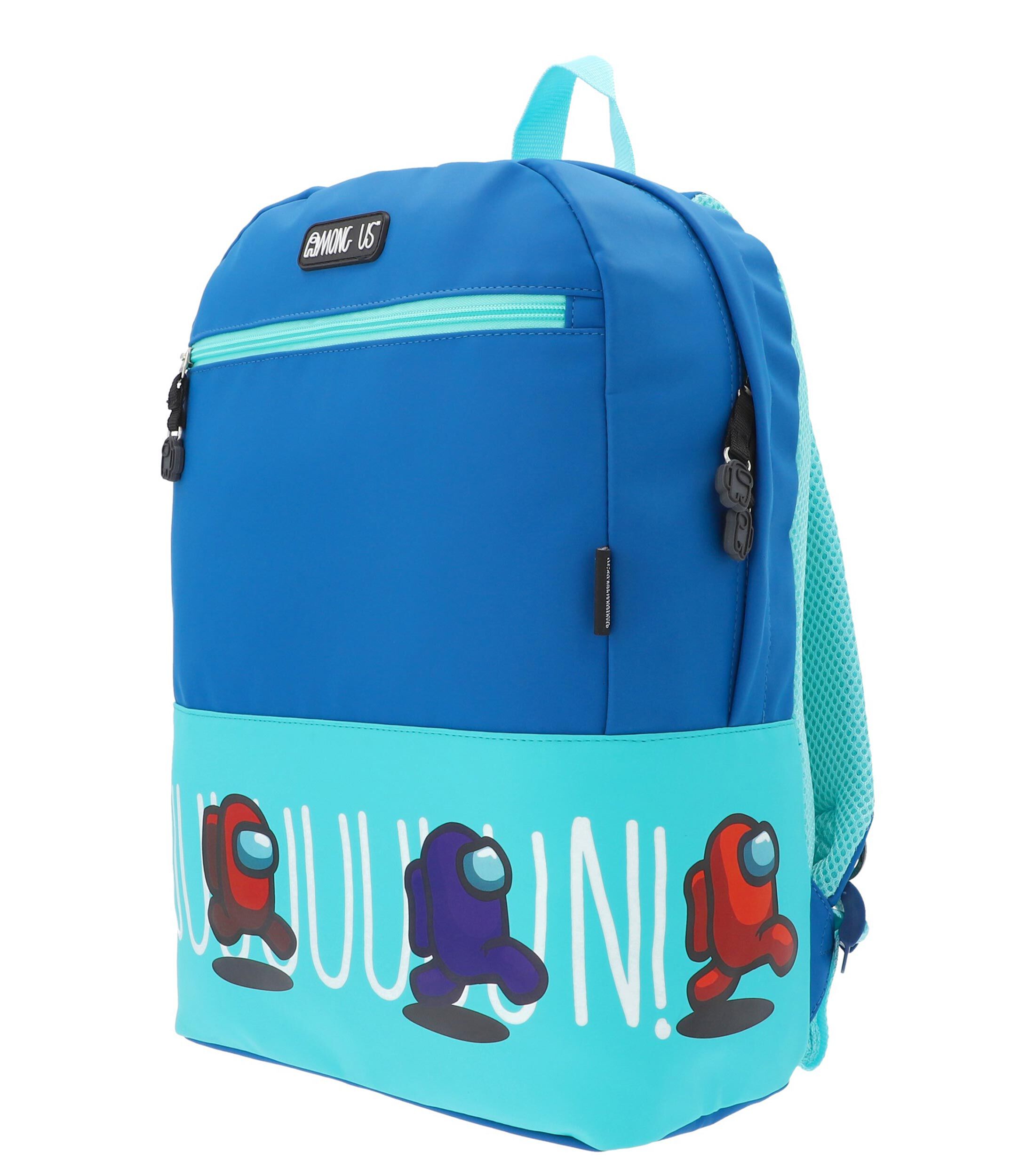 Foto 5 pulgar | Mochila Escolar Among Us Azul Aqua Run Corre Original Backpack