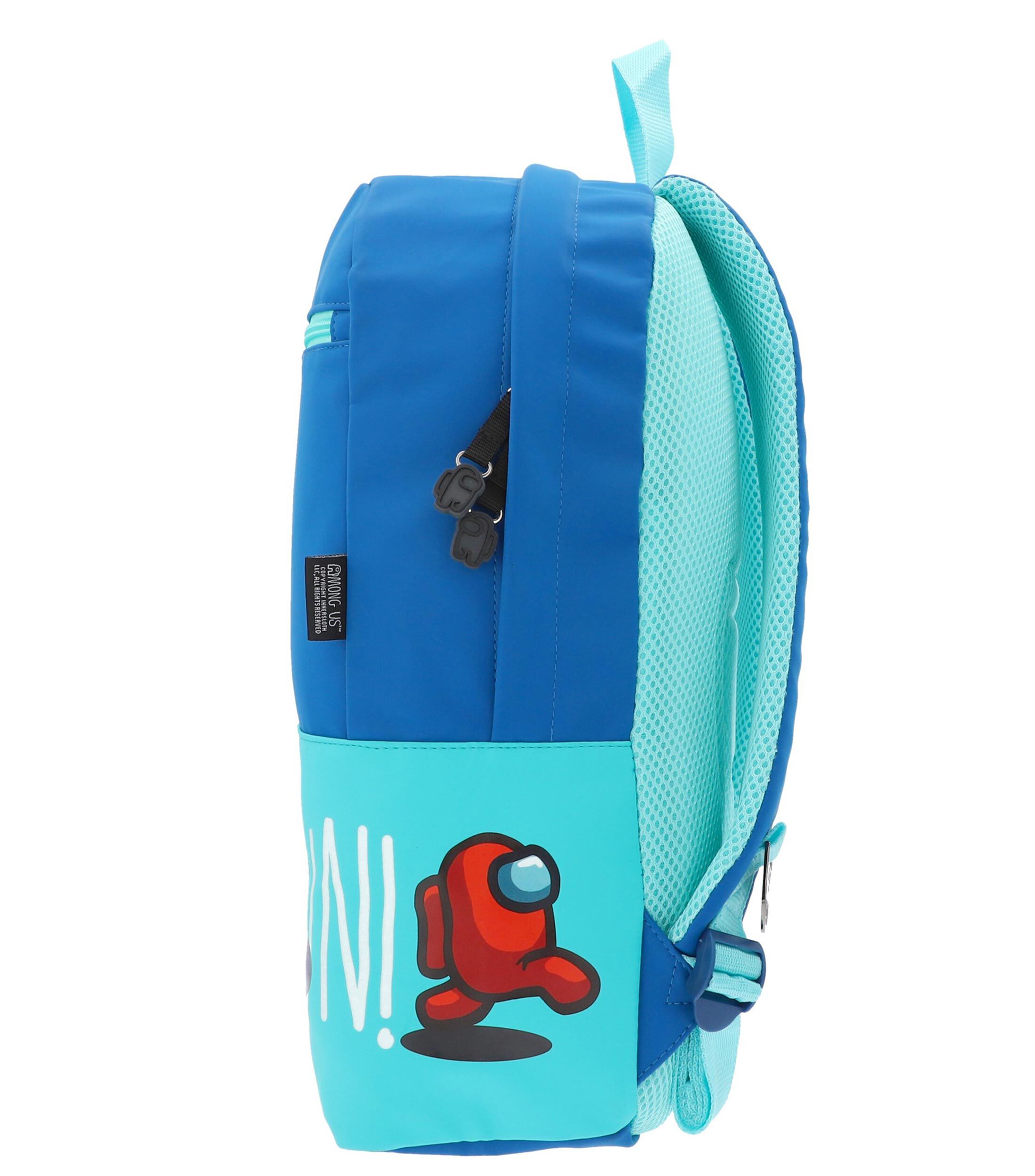 Foto 6 pulgar | Mochila Escolar Among Us Azul Aqua Run Corre Original Backpack