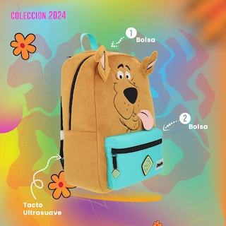Foto 6 | Mochila Escolar Scooby Doo Reversible Cafe Edicion Limitada Backpack