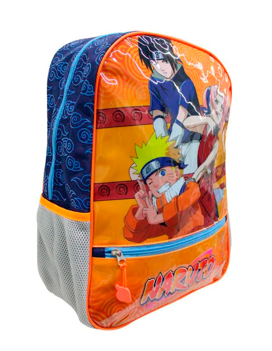 Foto 3 pulgar | Mochila Escolar Naruto Sasuke Sakura Equipo 7 Azul Y Naranja