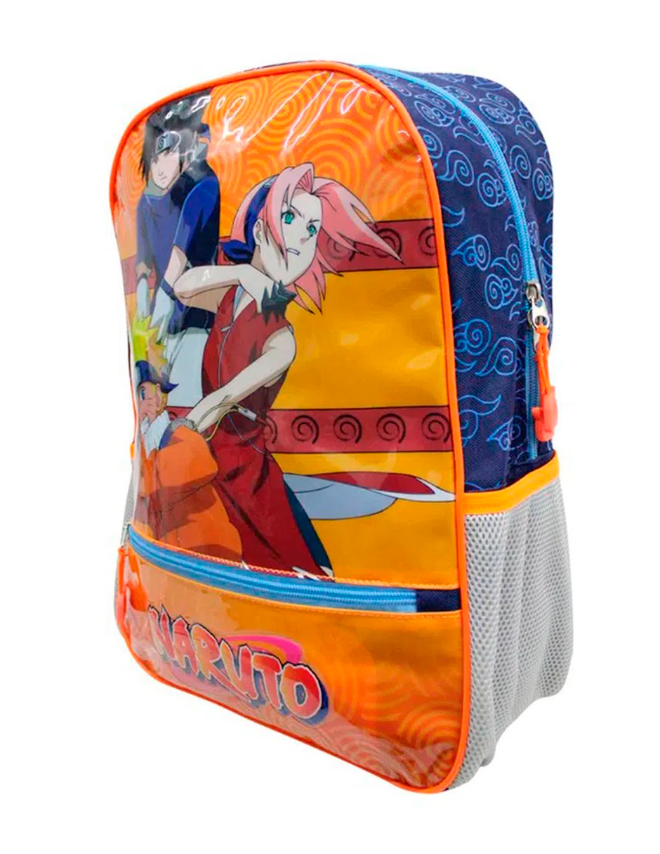 Foto 4 pulgar | Mochila Escolar Naruto Sasuke Sakura Equipo 7 Azul Y Naranja