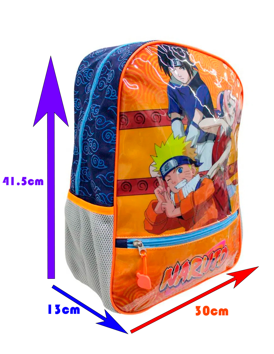 Foto 5 pulgar | Mochila Escolar Naruto Sasuke Sakura Equipo 7 Azul Y Naranja