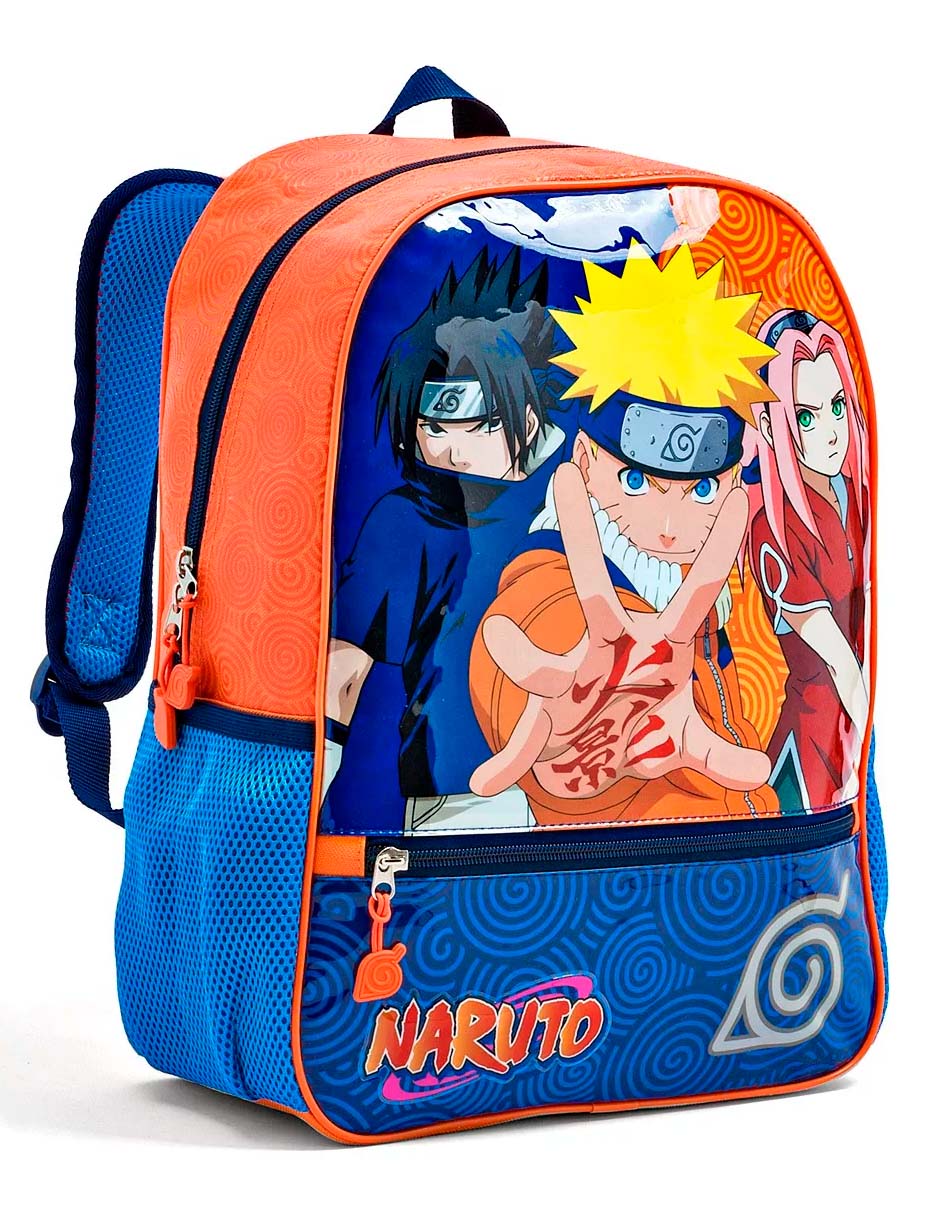 Foto 2 pulgar | Mochila Escolar Naruto Sasuke Sakura Equipo 7 Naranja Original