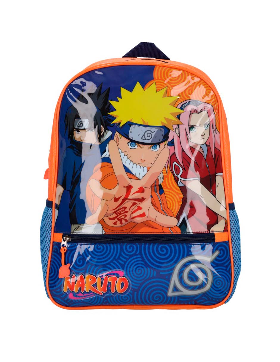 Foto 3 pulgar | Mochila Escolar Naruto Sasuke Sakura Equipo 7 Naranja Original