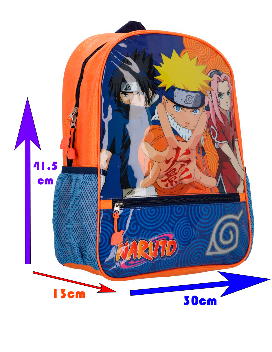 Foto 6 pulgar | Mochila Escolar Naruto Sasuke Sakura Equipo 7 Naranja Original