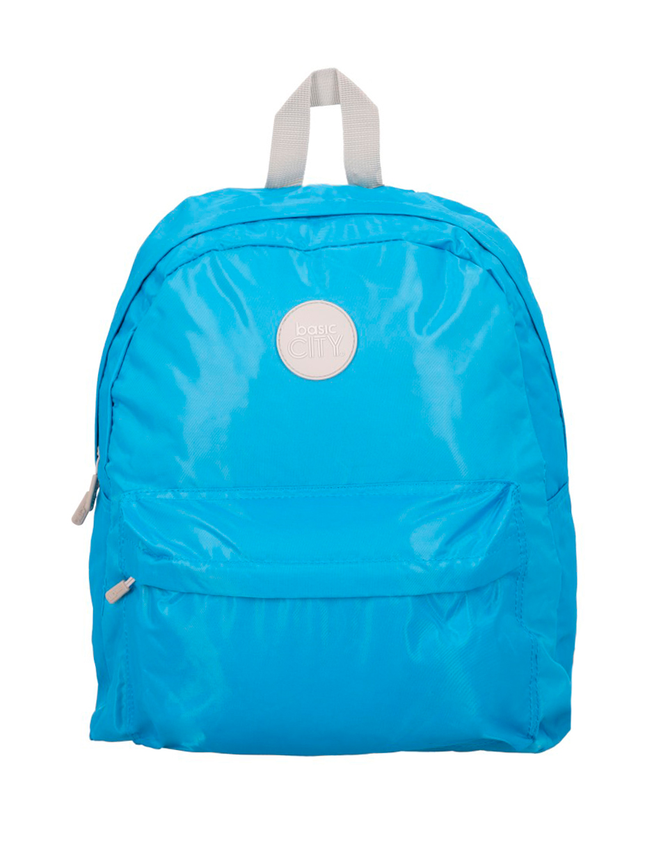 Mochila Ligera Basic City Azul Celeste Juvenil Nueva