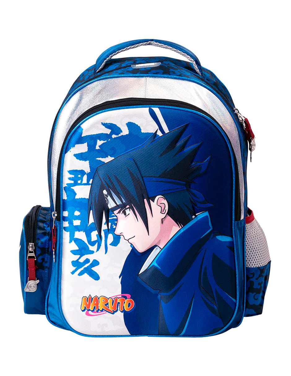 Foto 2 pulgar | Mochila Escolar Sasuke Naruto Azul Alta Calidad