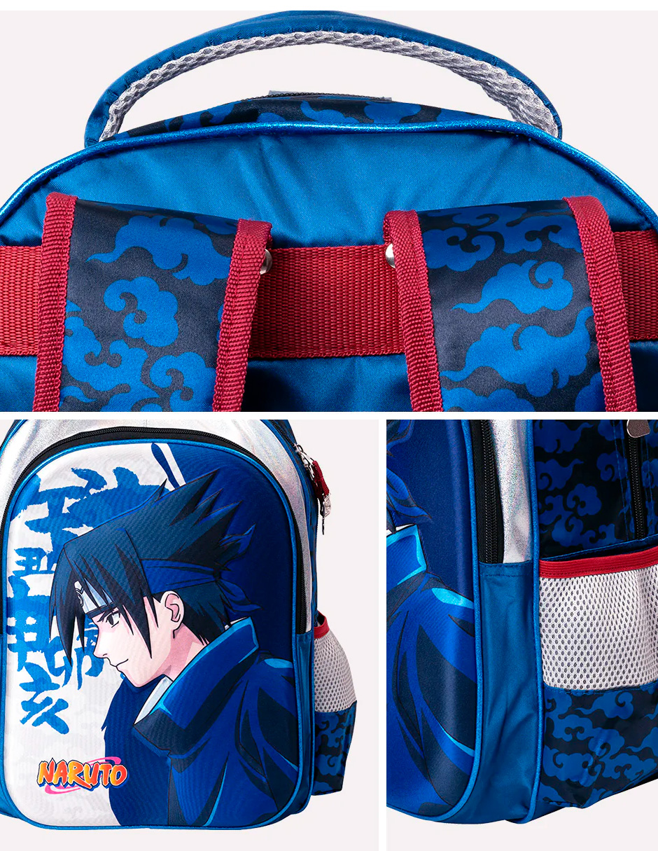 Foto 5 pulgar | Mochila Escolar Sasuke Naruto Azul Alta Calidad