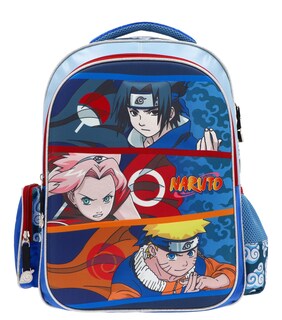 Foto 1 | Mochila Escolar Naruto Sasuke Sakura Azul Original Backpack