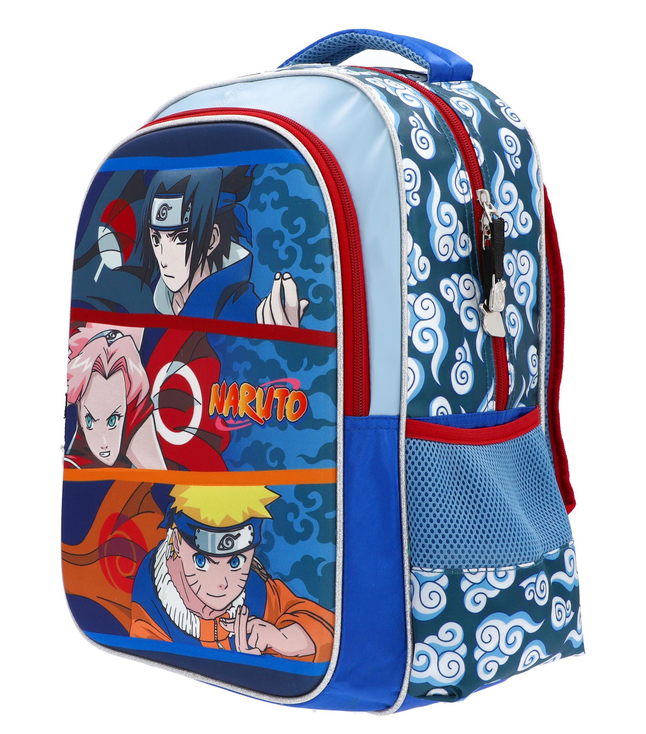 Foto 5 pulgar | Mochila Escolar Naruto Sasuke Sakura Azul Original Backpack