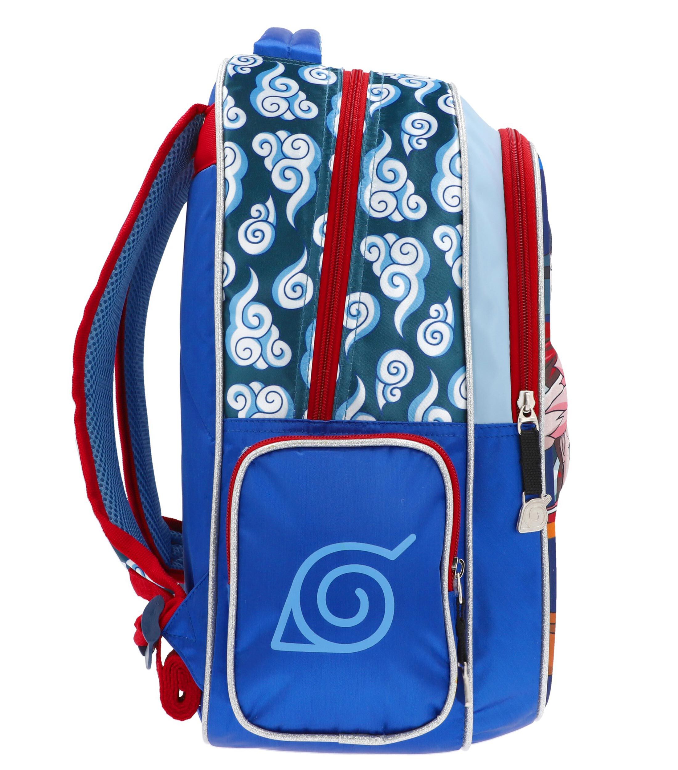Foto 7 pulgar | Mochila Escolar Naruto Sasuke Sakura Azul Original Backpack