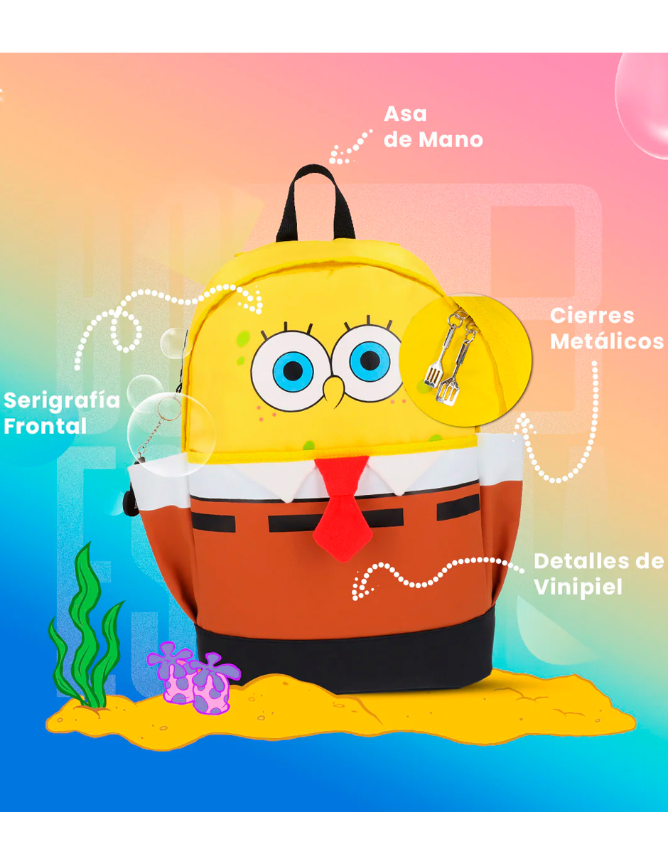 Foto 3 pulgar | Mochila Escolar Bob Esponja Pantalones Corbatita Edicion Especial