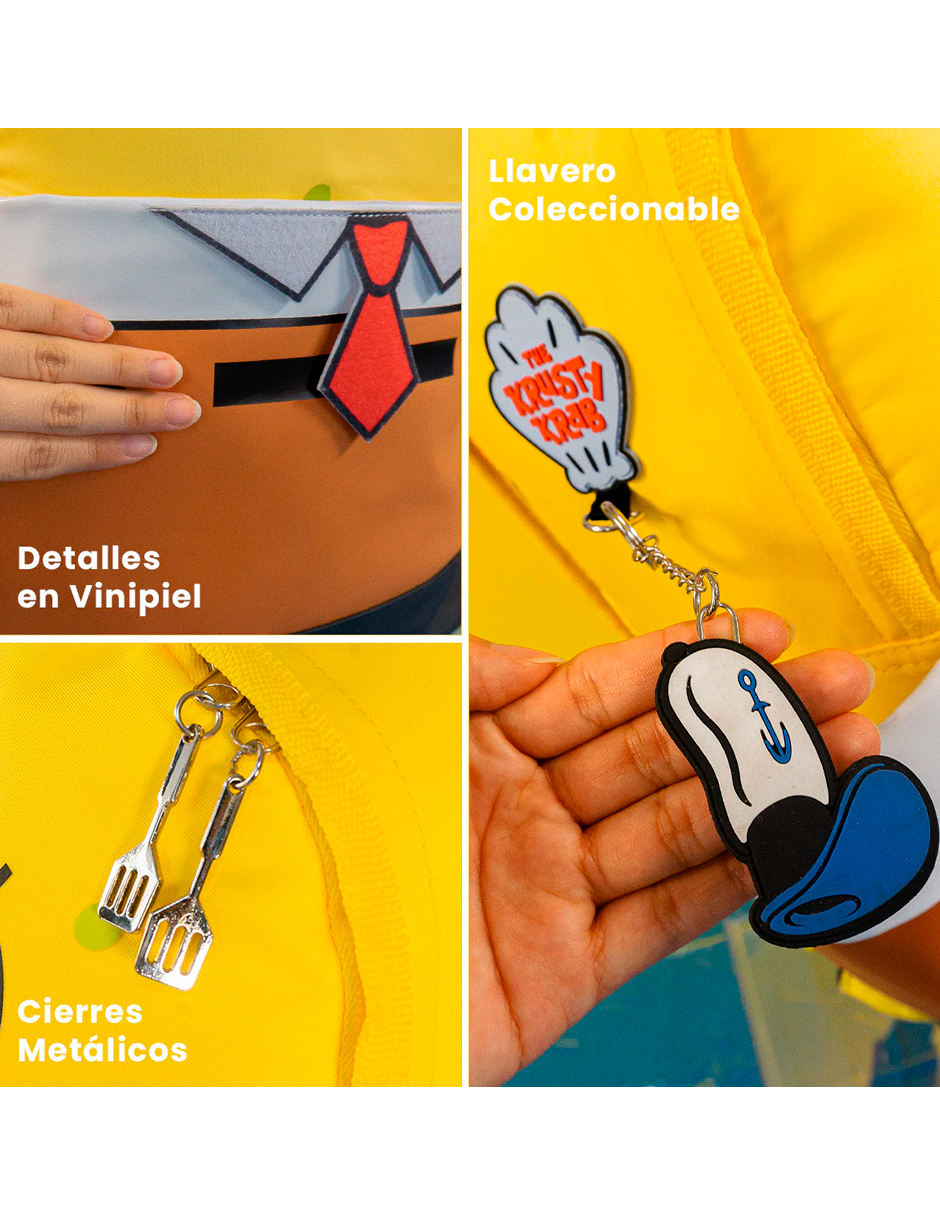Foto 8 pulgar | Mochila Escolar Bob Esponja Pantalones Corbatita Edicion Especial