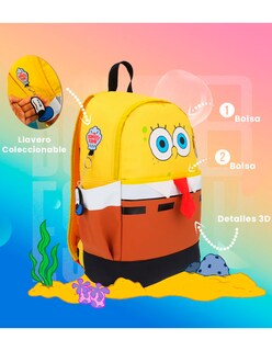 Foto 8 | Mochila Escolar Bob Esponja Pantalones Corbatita Edicion Especial