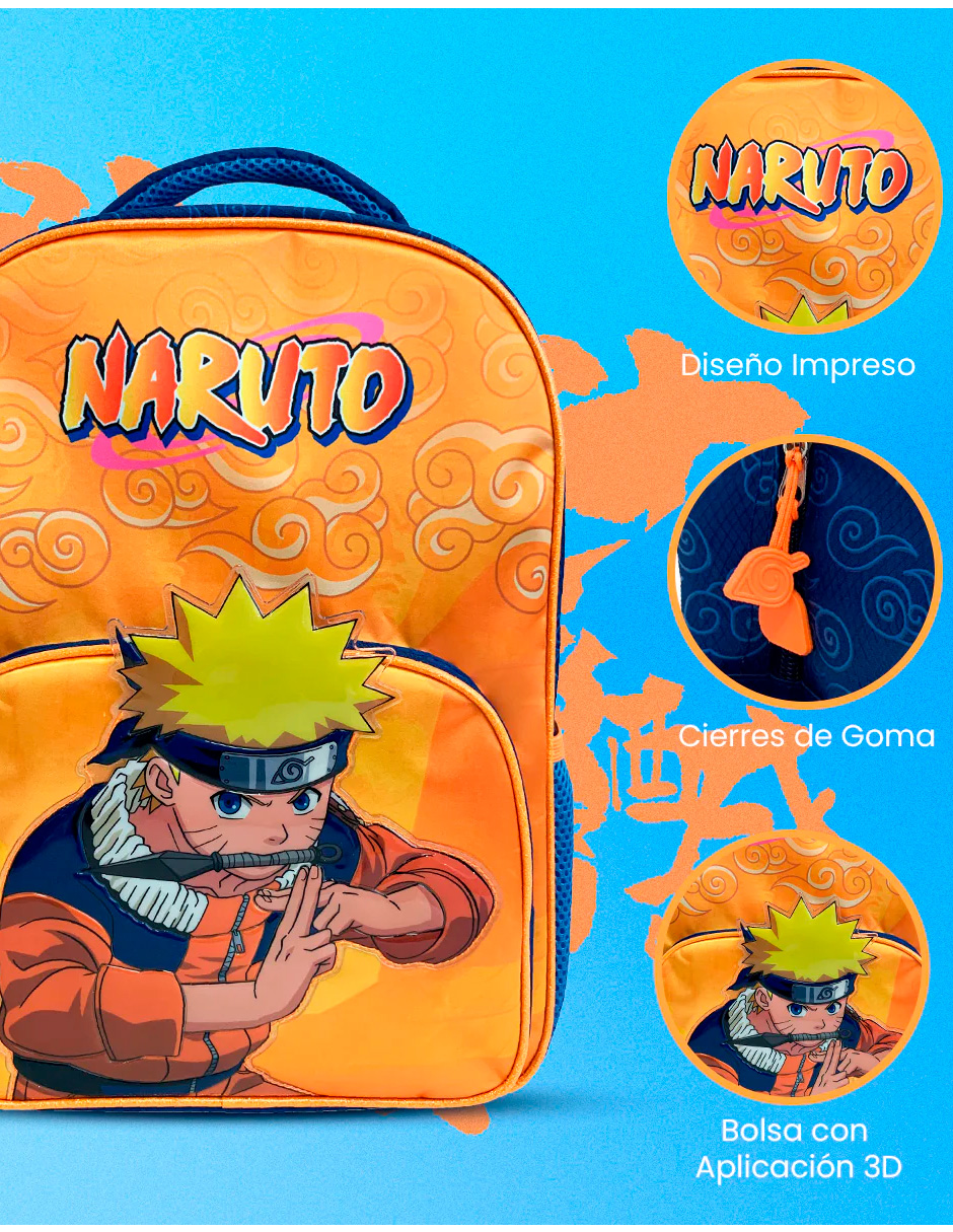 Foto 5 pulgar | Mochila Escolar Naruto Batalla Naranja Original