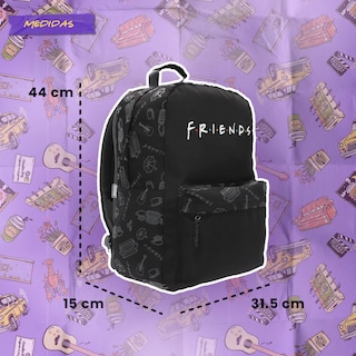 Foto 7 | Mochila Escolar Yadatex Friends Serie Negra