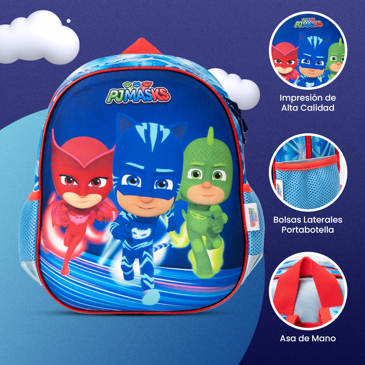 Foto 4 pulgar | Mochila Kinder Preescolar Pj Mask Azul