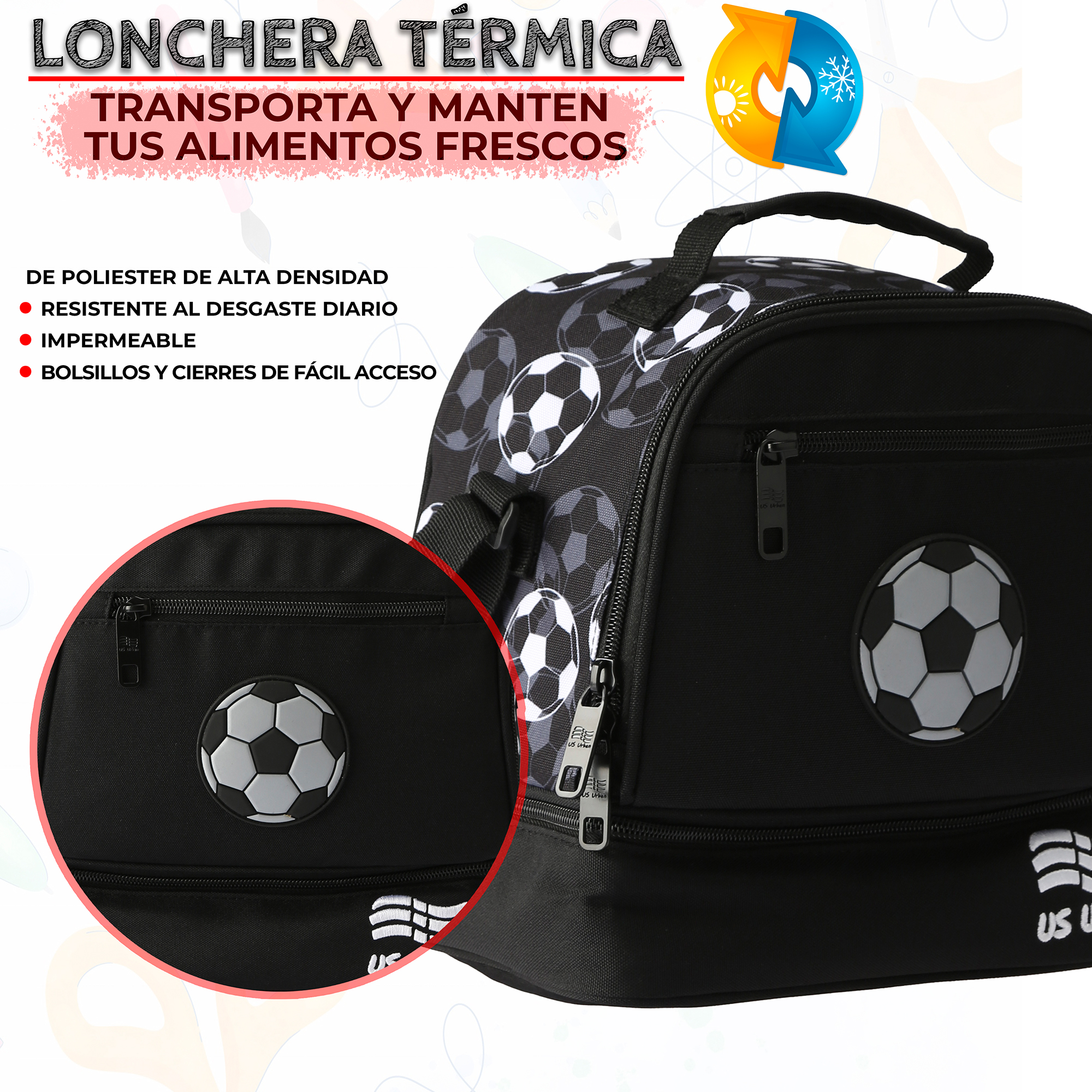 Foto 6 | Set Mochila Escolar Carrito Con Lonchera Y Lapicera 3 Piezas