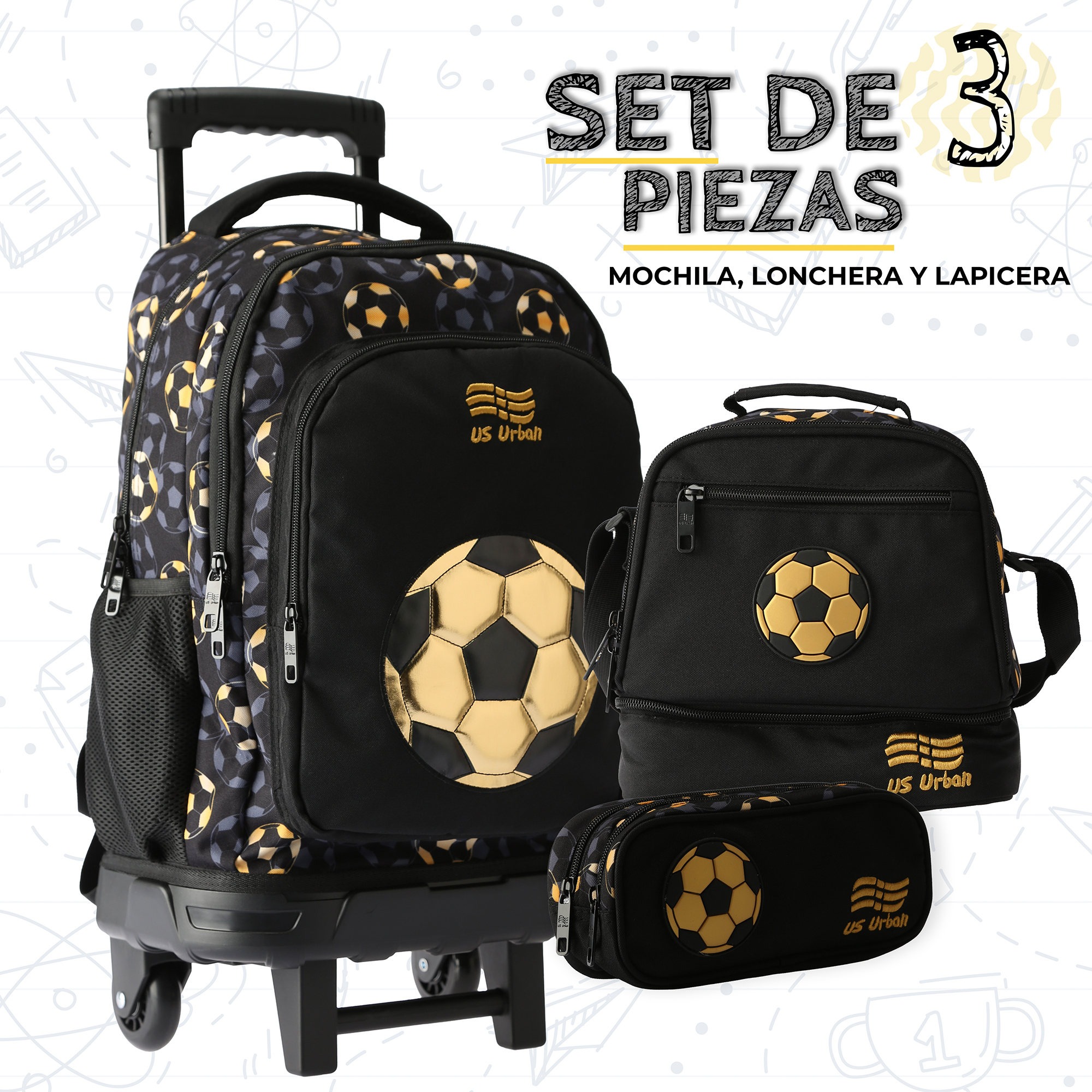 Foto 4 pulgar | Set Mochila Escolar Carrito Con Lonchera Y Lapicera 3 Piezas