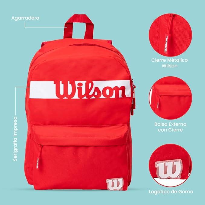 Foto 5 | Mochila Grande Wilson Juvenil Roja Wls089-bp136d