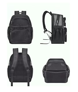 Foto 5 | Mochila De Viaje De Malla Resistente Negro