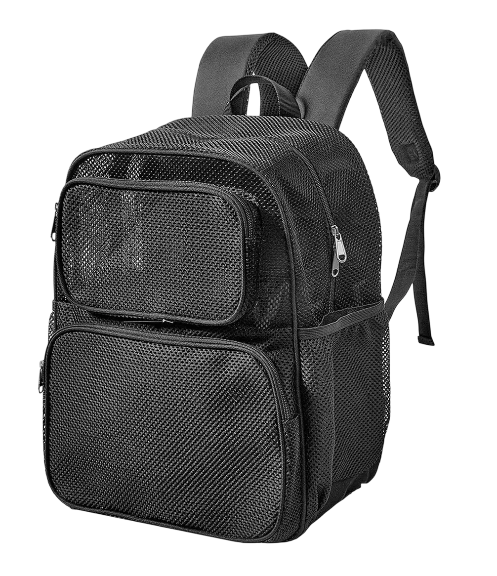 Mochila De Viaje De Malla Resistente Negro