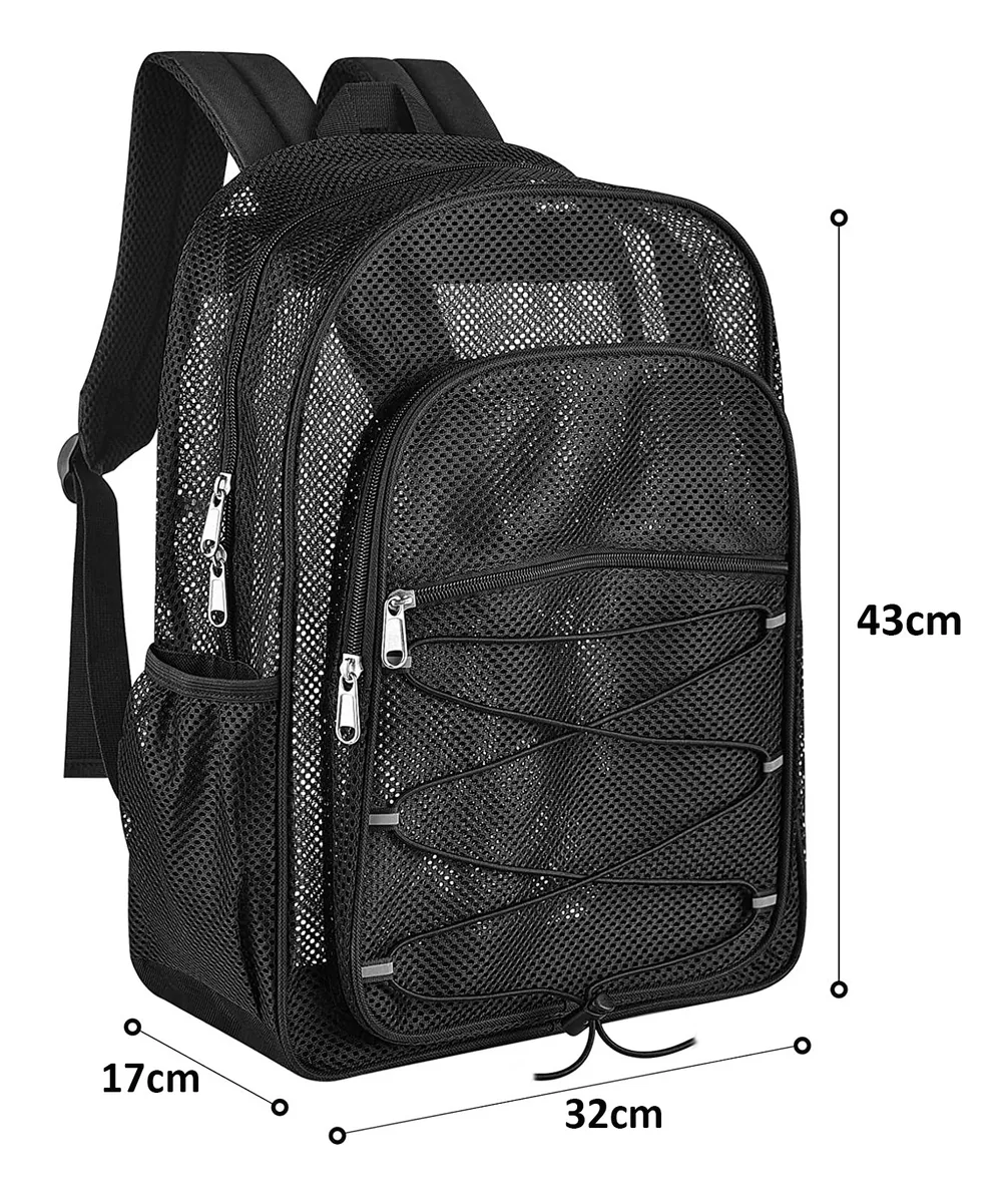 Foto 3 | Mochila de Viaje Impermeable de Malla Pesada Negra de 35 L