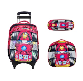 Foto 1 | Mochila Escolar Set 3 Piezas Con Ruedas Lapicera Y Lonchera Rojo Bag330-c