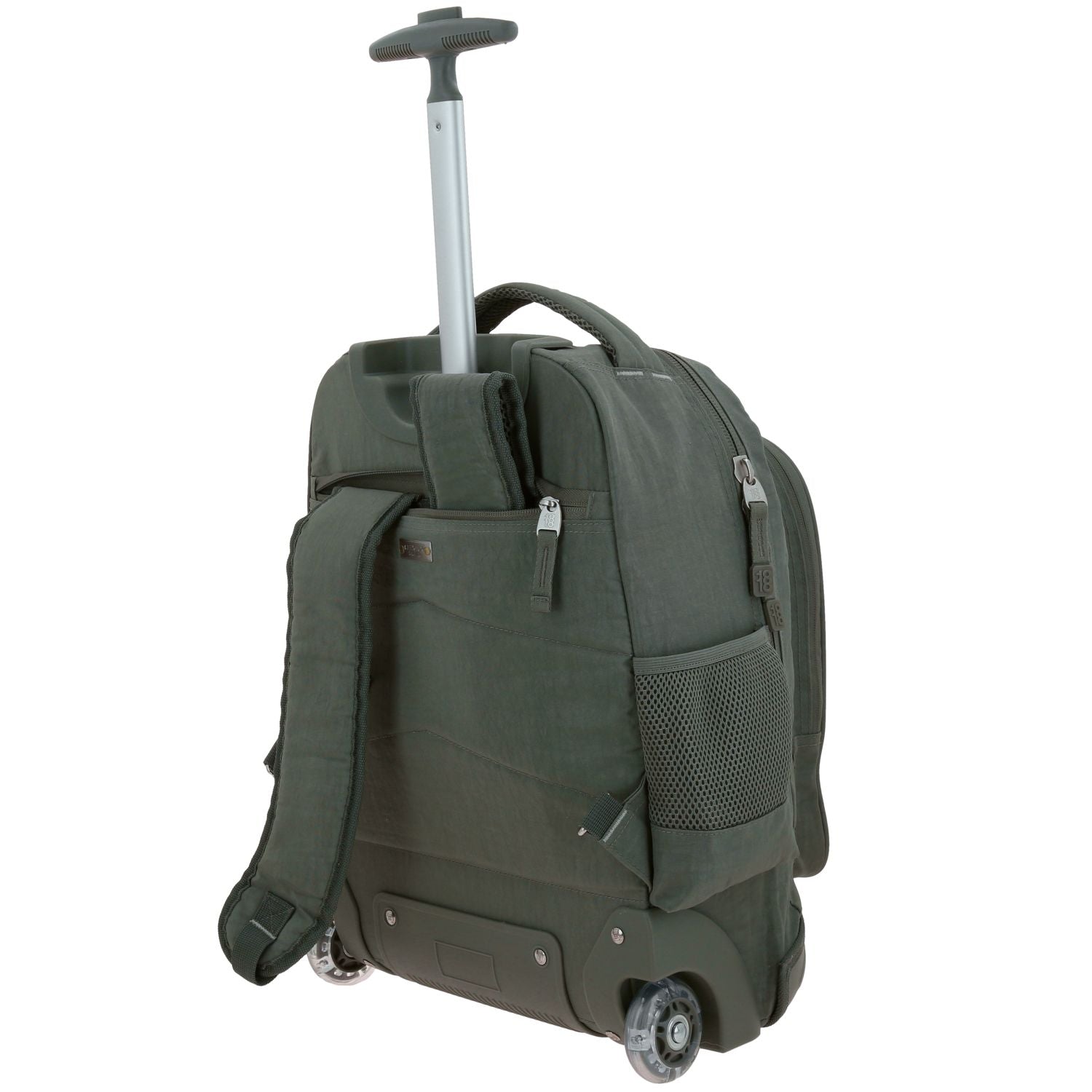 Foto 6 pulgar | Mochila Grande Con Ruedas Led Verde Militar 1818 Zilp