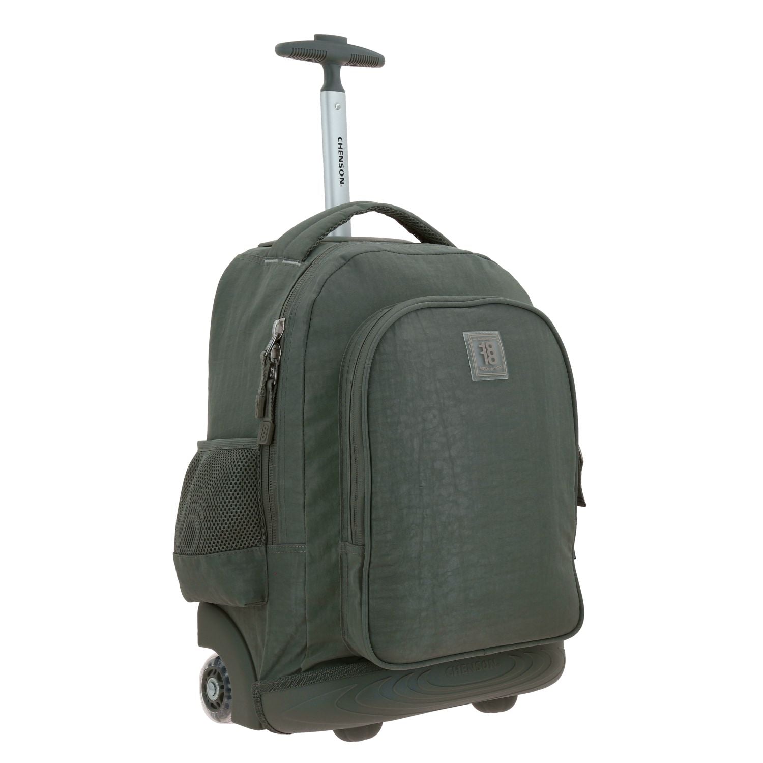 Foto 7 pulgar | Mochila Grande Con Ruedas Led Verde Militar 1818 Zilp