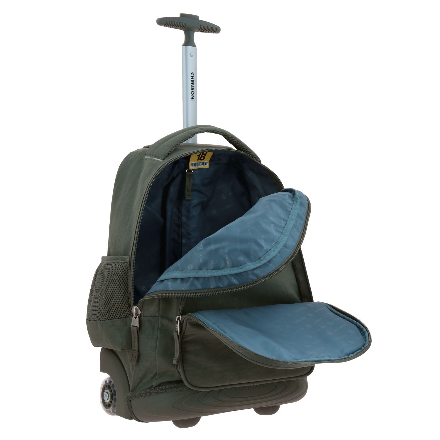 Foto 8 pulgar | Mochila Grande Con Ruedas Led Verde Militar 1818 Zilp