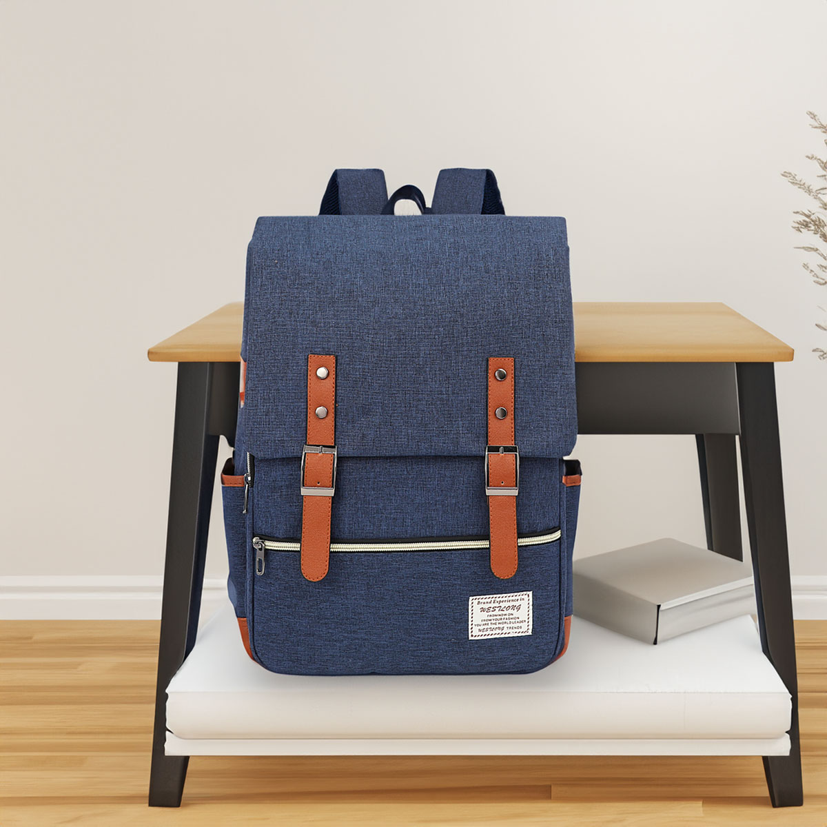Foto 4 | Mochila Escolar Con Puerto Carga Usb Con Compartimientos