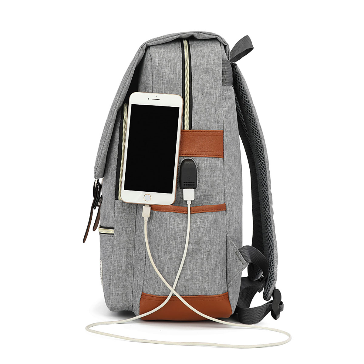 Foto 4 | Mochila Escolar Con Puerto Carga Usb Con Compartimientos