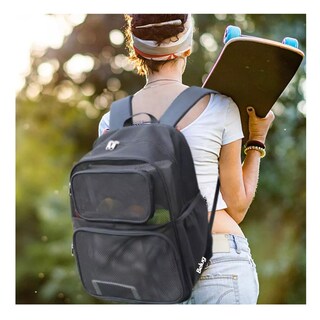 Foto 4 | Mochila De Viaje De Malla Resistente, Belug Negro