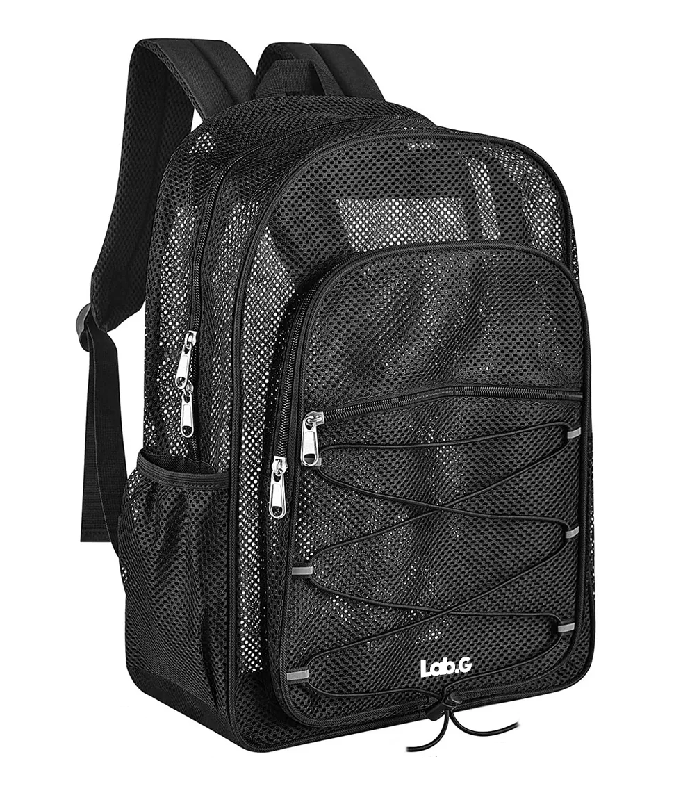 Mochila De Viaje Lab.g Impermeable De Malla Pesada, Negro