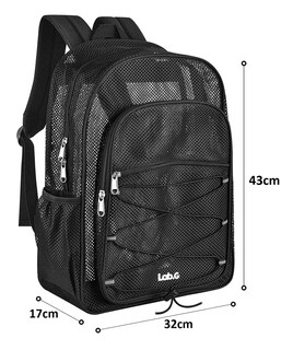 Foto 3 | Mochila De Viaje Lab.g Impermeable De Malla Pesada, Negro