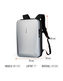 Foto 7 | Mochila Futurista Marca Mark Ryden Modelo 7612 Color Plateado Tapa Dura Repelente Al Agua