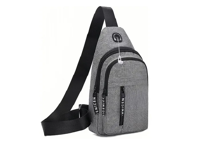 Bolso Bandolera Unisex Moderno Con Orificio Para Cable.