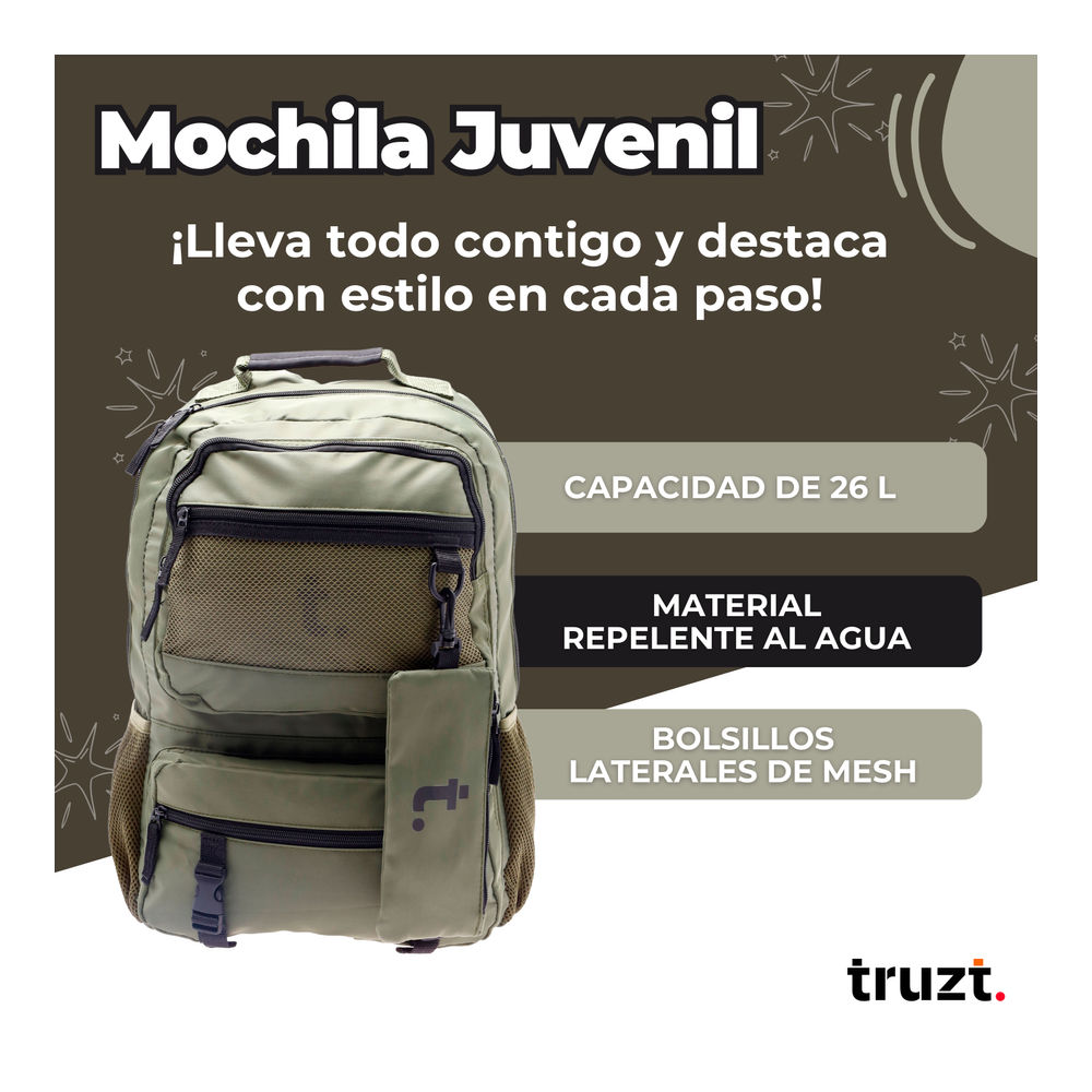 Foto 4 pulgar | Mochila Juvenil Ruz Truzt 26 L