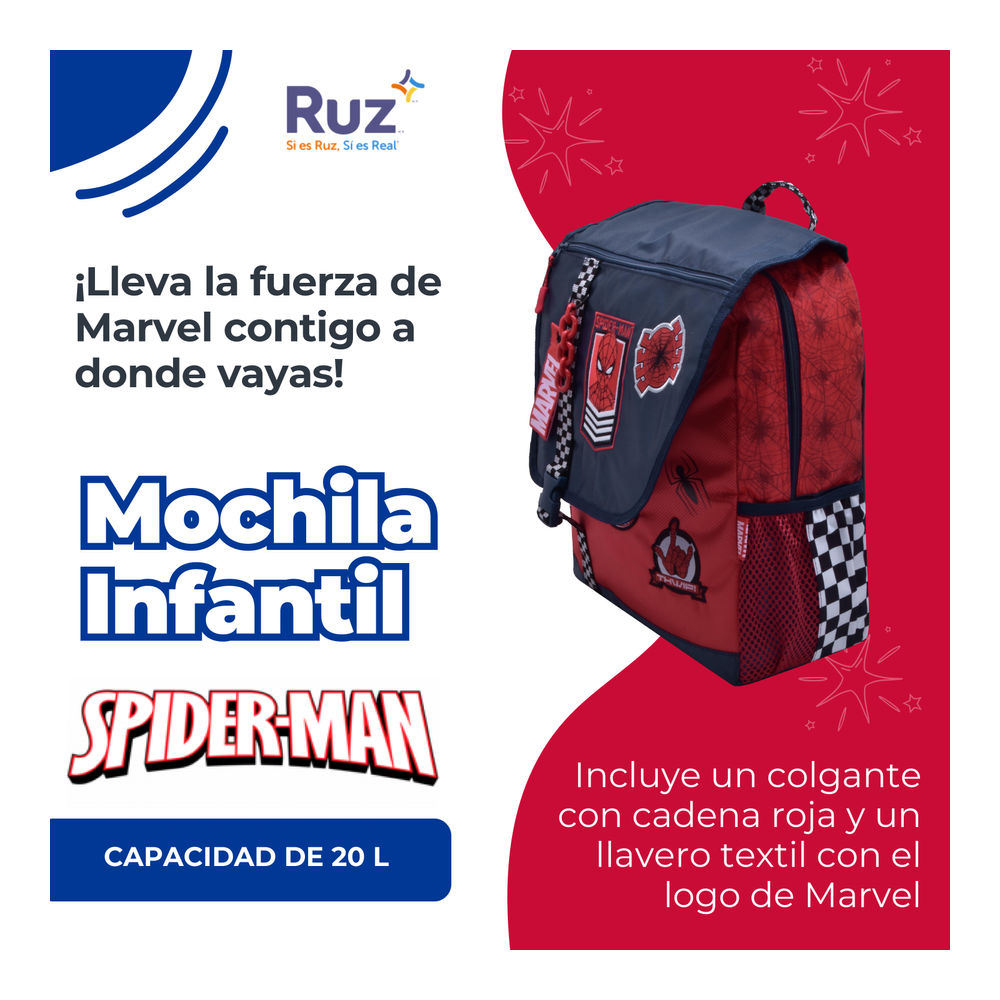 Foto 5 pulgar | Mochila Primaria Infantil Marvel Spider-man 20 L
