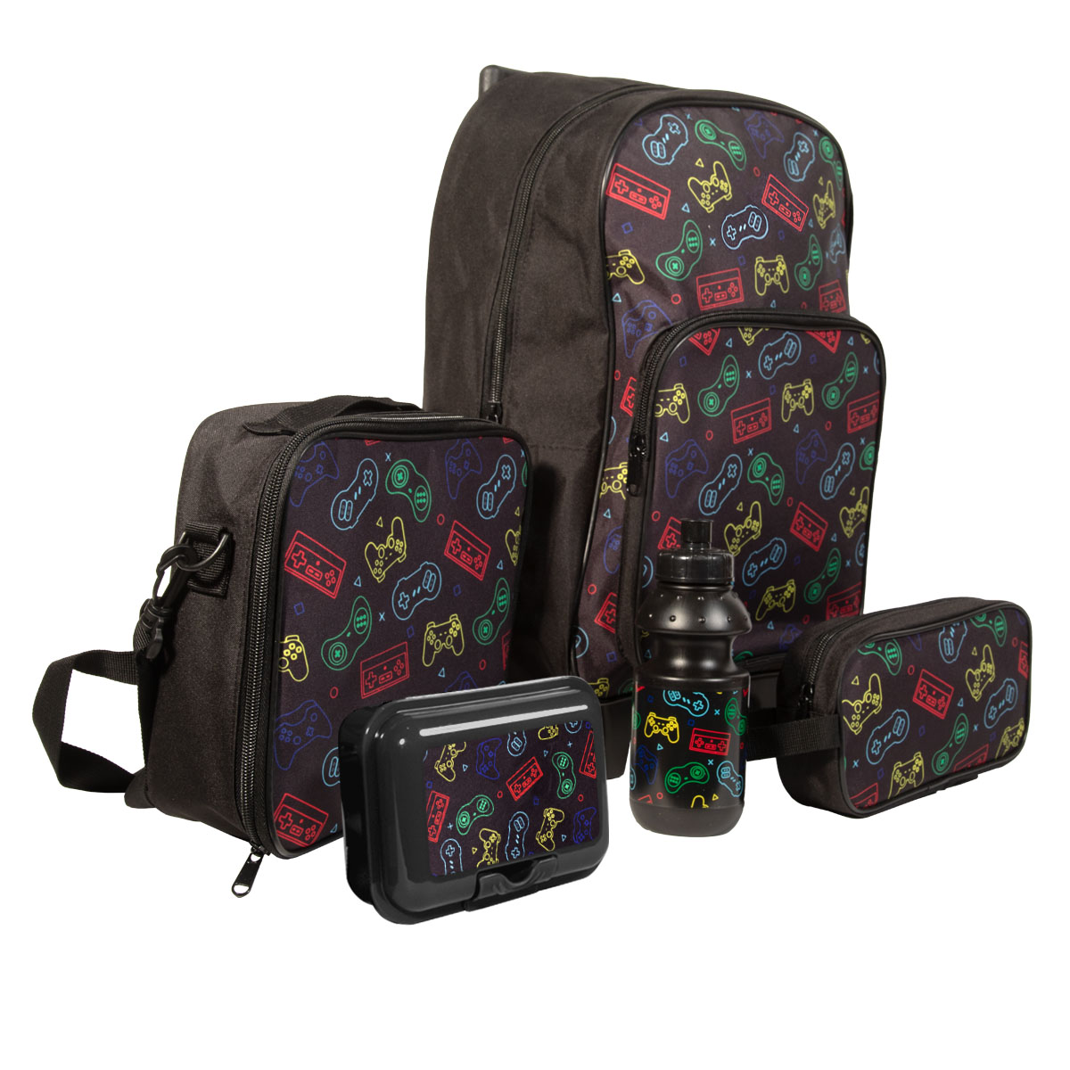 Foto 4 pulgar | Ochila Escolar Niño Mima2 Gamer + Lonchera Antiderrapante + Tóper + Botella + Lapicera