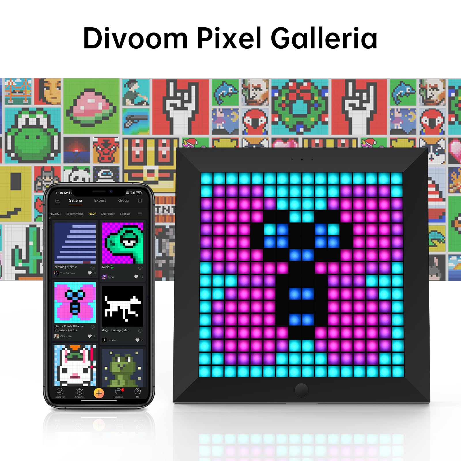 Foto 4 pulgar | Marco De Fotos Digital Divoom Pixoo Con Pantalla Led De 16 X 16 - Venta Internacional.