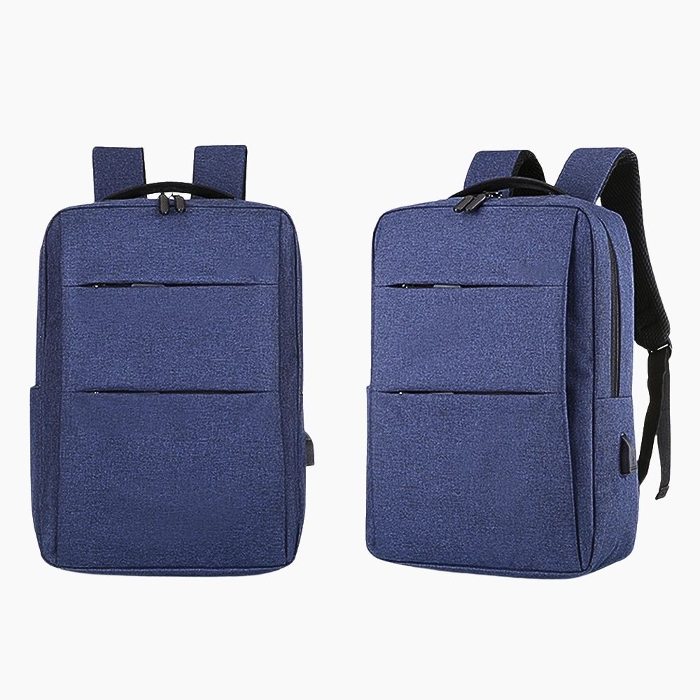 Mochila Escolar Con Puerto Carga Usb Con Compartimientos Azul