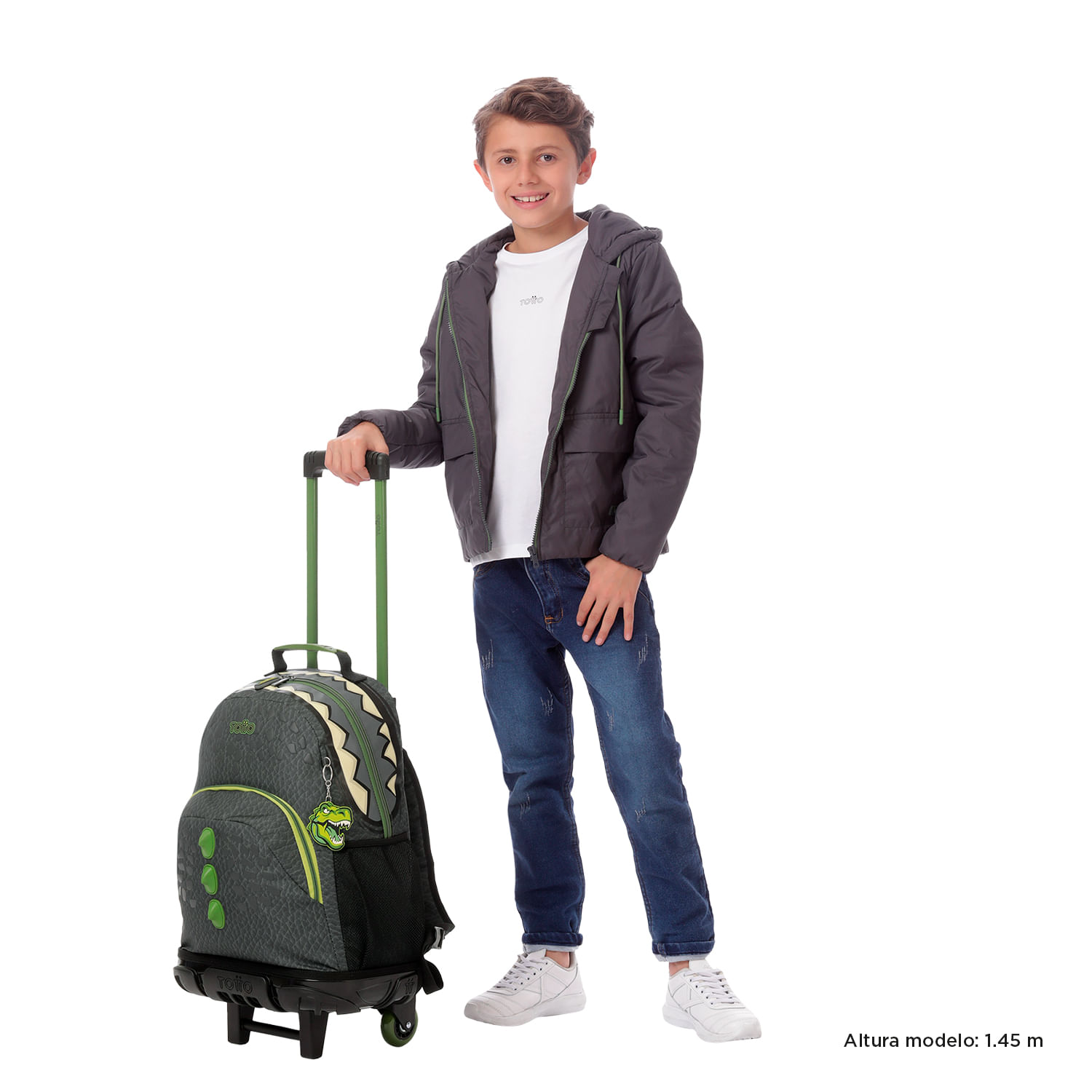 Foto 3 pulgar | Mochila Grande Con Ruedas Reforzada | 31 L Dinoland L