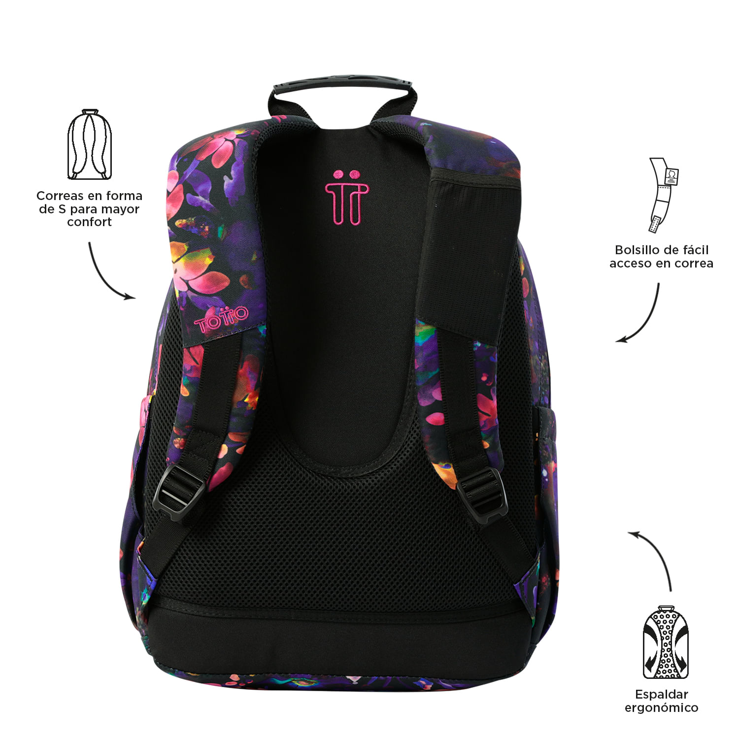 Foto 5 pulgar | Mochila Ergonómica Grande Porta Laptop 14 | 20 L Acuarela